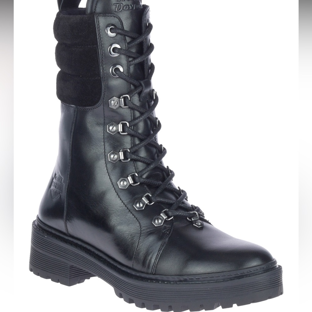 Harley Davidson Women's Dalwood 9.25-Inch Black Motorcycle Boots 7.5 zipper